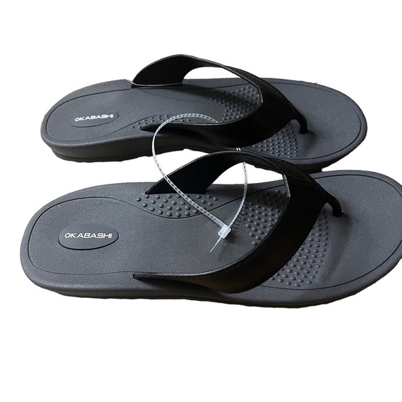 OKBASHI Black Surf Flip Flop Sandals Vegan Men’s Size XL Made in USA -- NWT - Picture 3 of 6